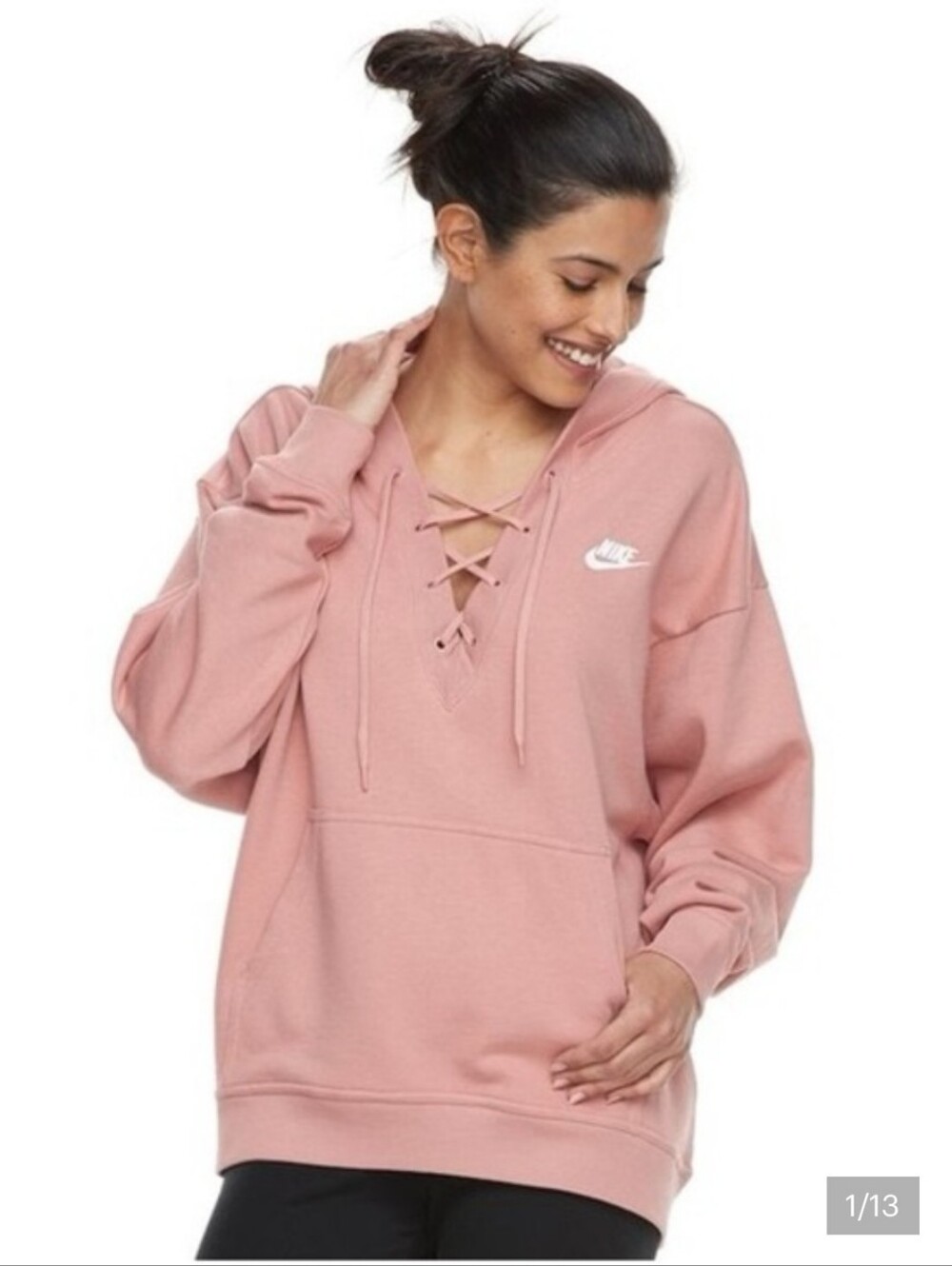 Nike Women's Rose Lace-Up Hooded Sweatshirt